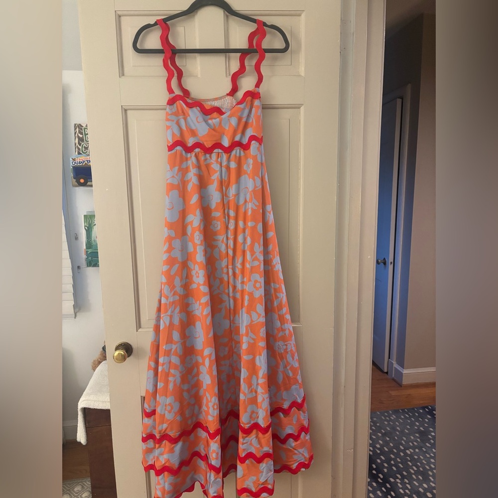 Floral Orange and Red Dress - Picture 3 of 3